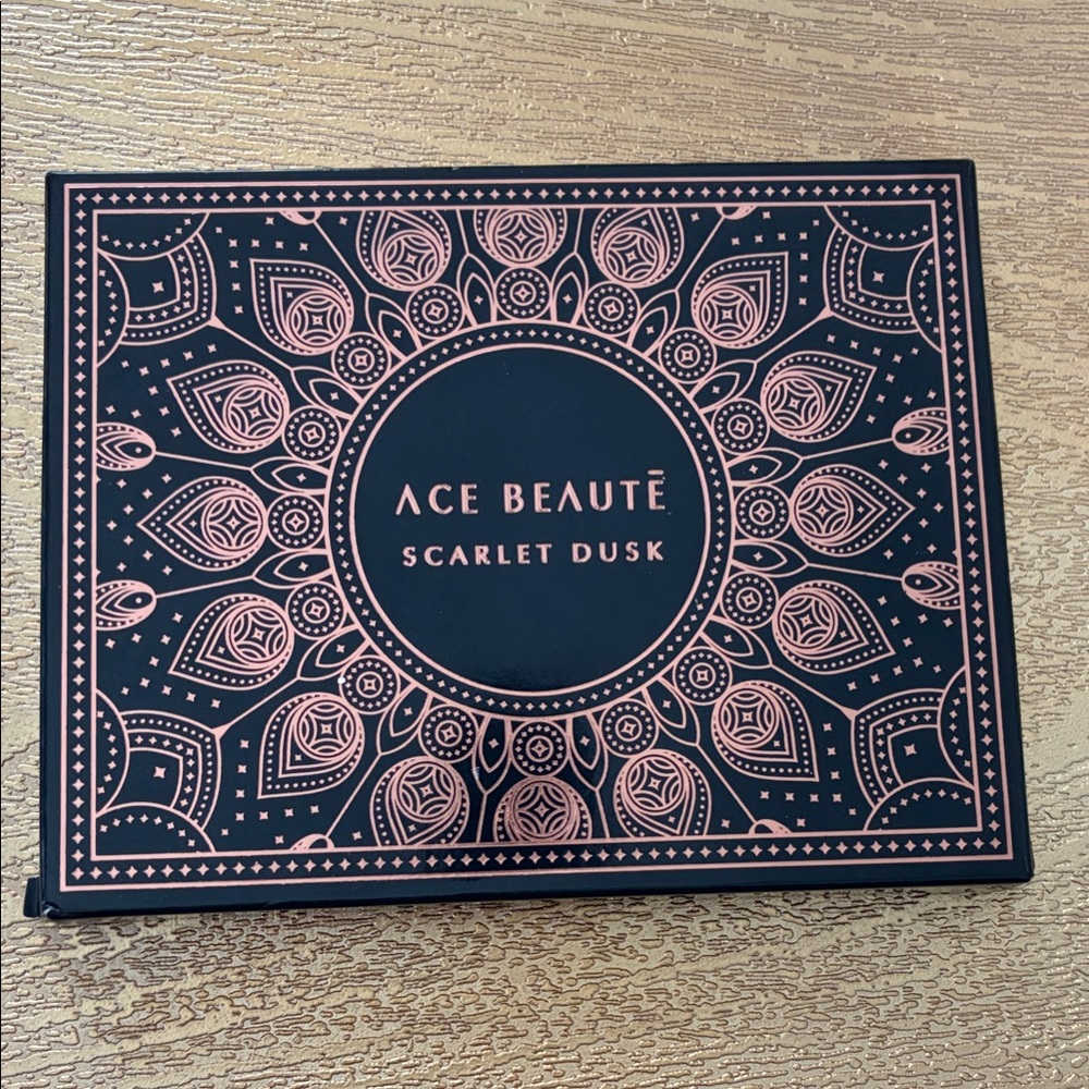 Ace Beaute Scarlet Dusk Palette with Black and Gold Design